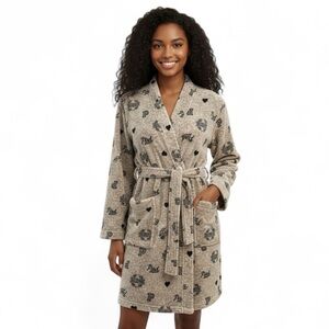 Victoria’s Secret PINK Super Soft Logo Robe – Gray XS